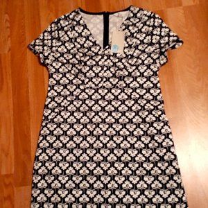 NWT Boden Black & White Flower Print Dress